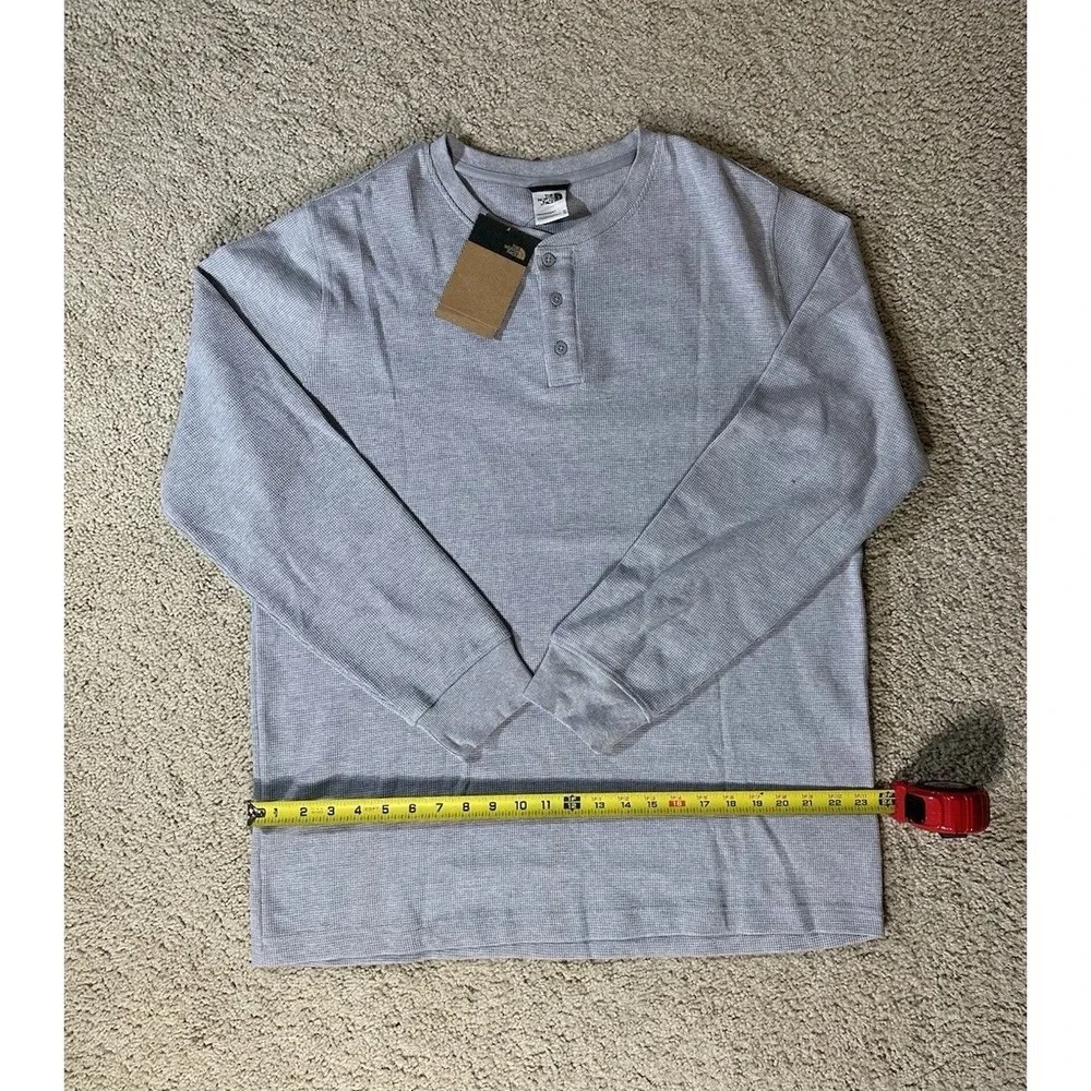 The North Face Terrain Waffle Knit Henley In Meld Gray Heather Men Size XL